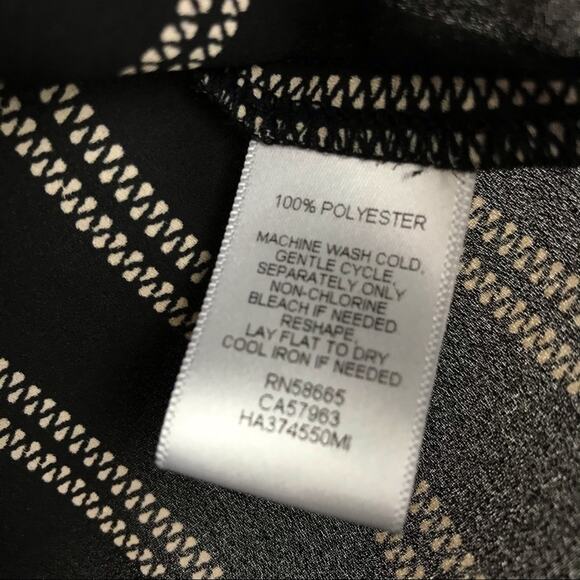 Halogen One Shoulder Ruffle Stripe Blouse Black Sm - Picture 4 of 11